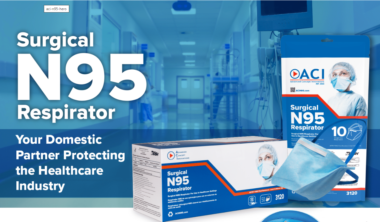 ACI Surgical N95 Respirator (Box of 50 masks)